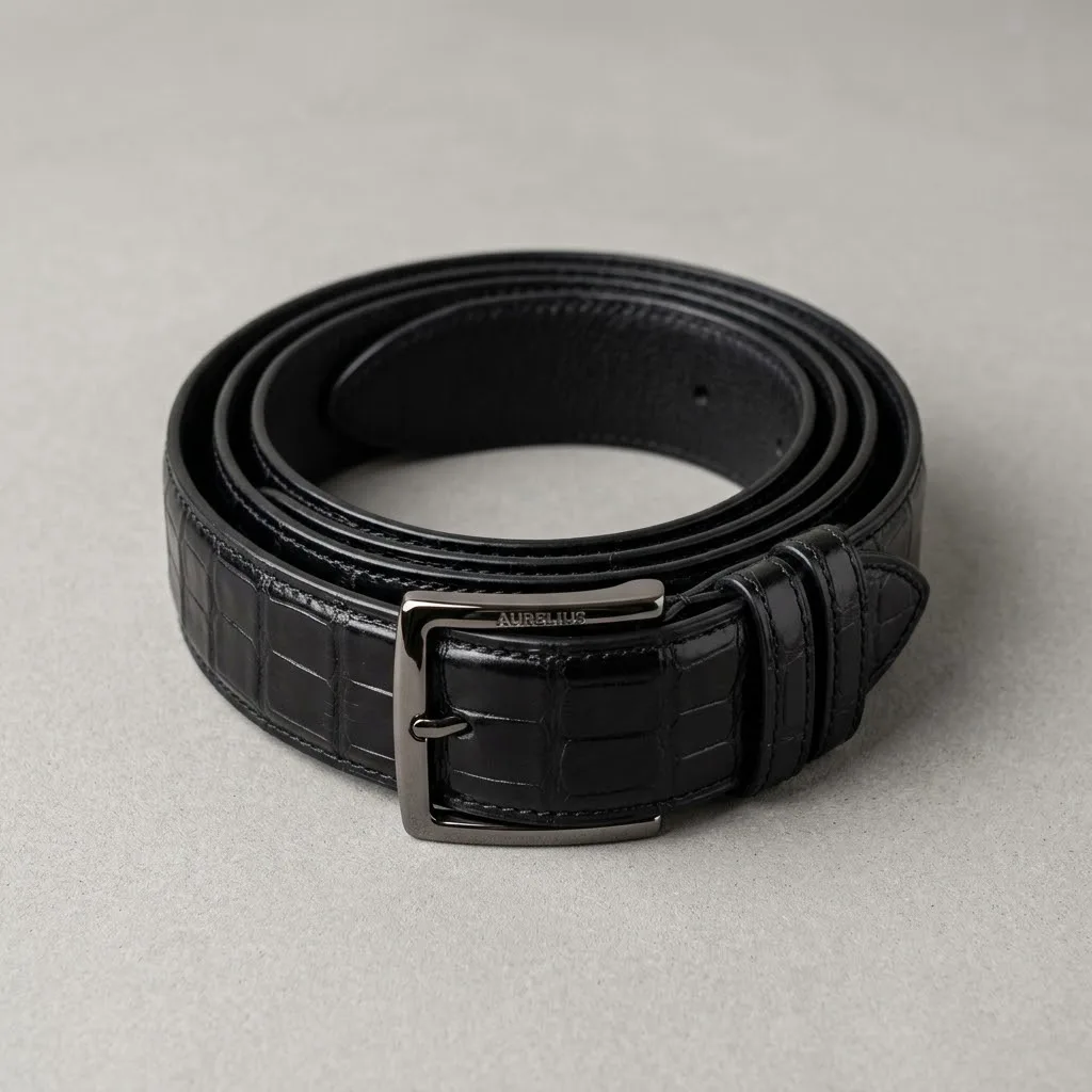 Porosus Leather Belt